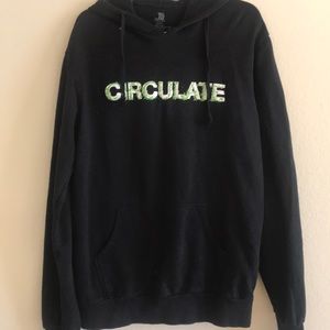 Black Circulate/ she loves me not hoodie
